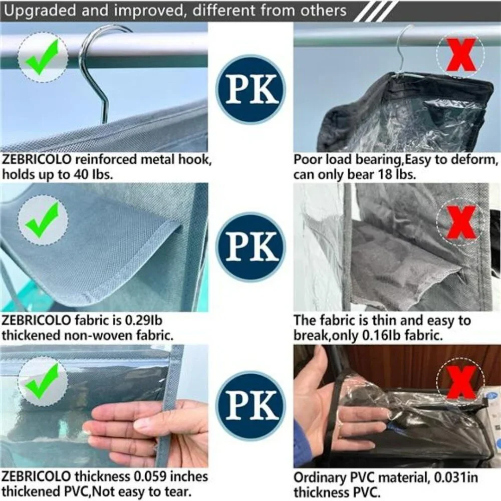 Closet Purse Organizer Hanger 2 Pack Clear Handbag Storage Heavy Duty Hooks